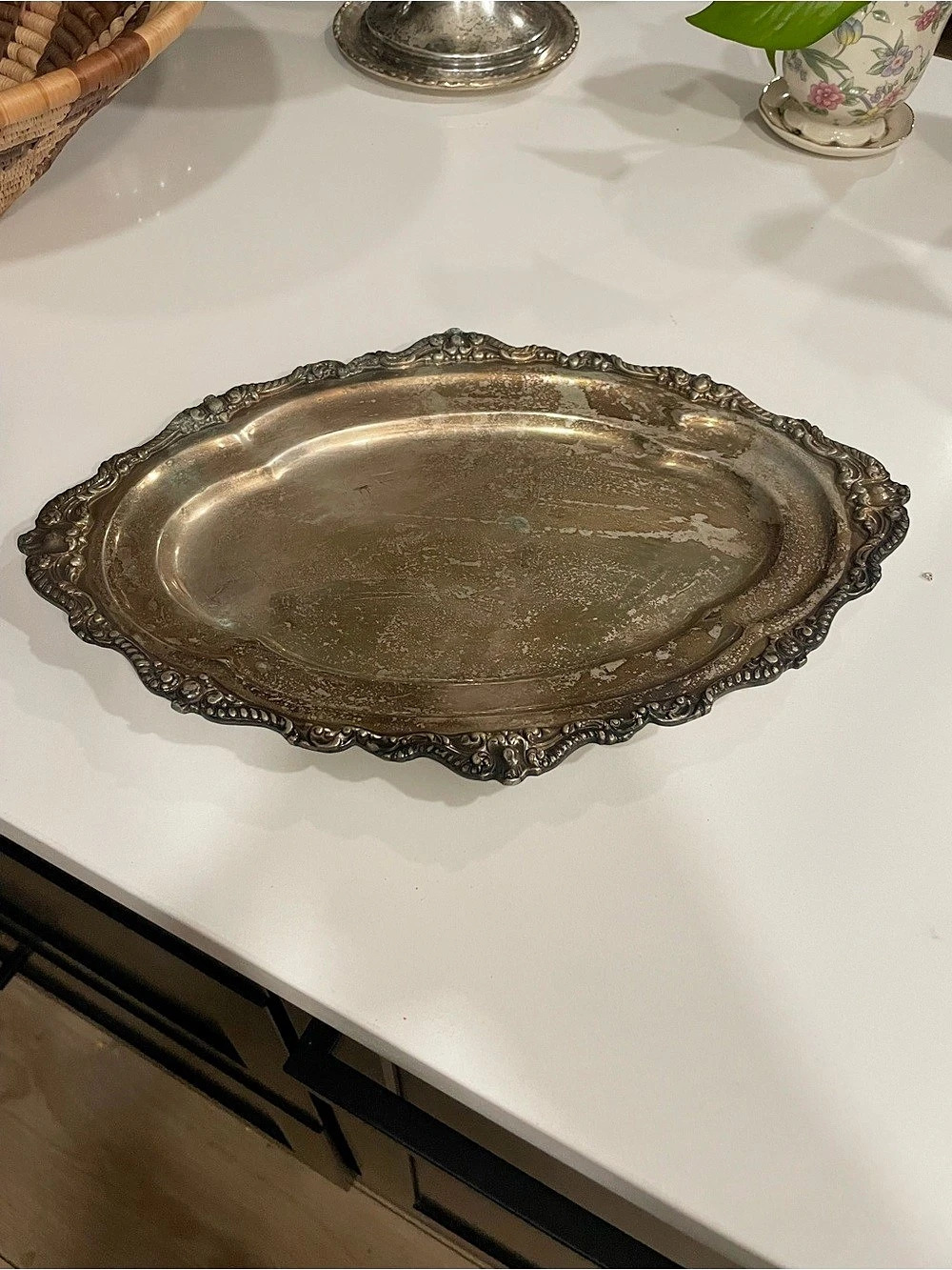 Ornate Silver Serving Tray